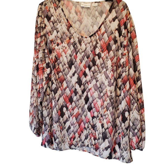 🎁Liz Claiborne Plus Size Multicolor Patterned Blouse Size 2X - Picture 1 of 4